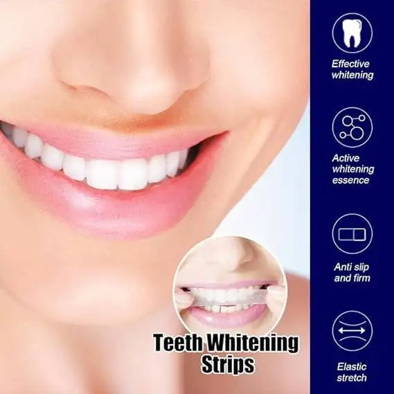 Teeth Whitening Strips Kit | Portable Dental Whitening Strips | Reduced Sensitivity White Strips for Home Use