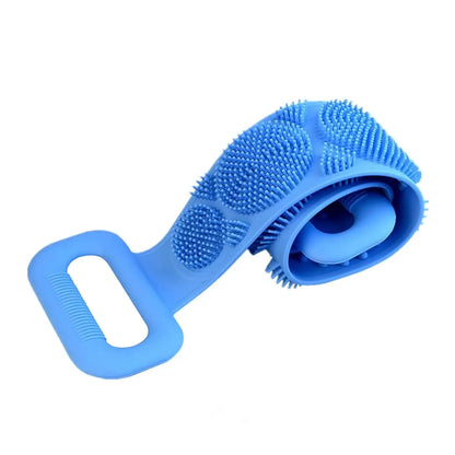 Silicone Bath Body Brush with Long Handle | Exfoliating Back Scrubber for Shower | Deep Cleansing & Massage Brush