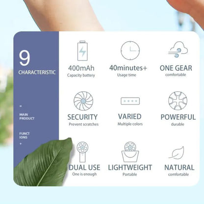 Mini Handheld Portable Fan – USB Rechargeable Lightweight Personal Cooling Fan