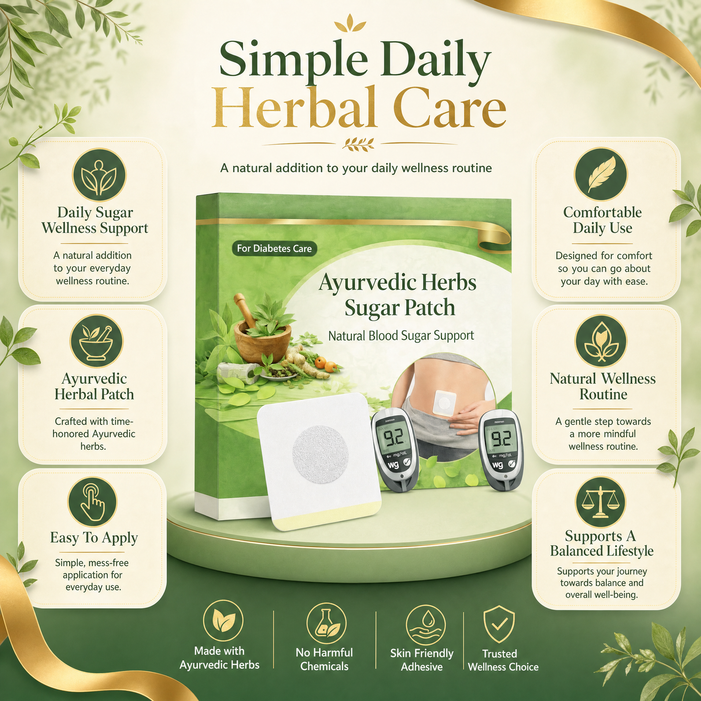 HerbPatch™ - Ayurvedic Herbs Sugar Patch