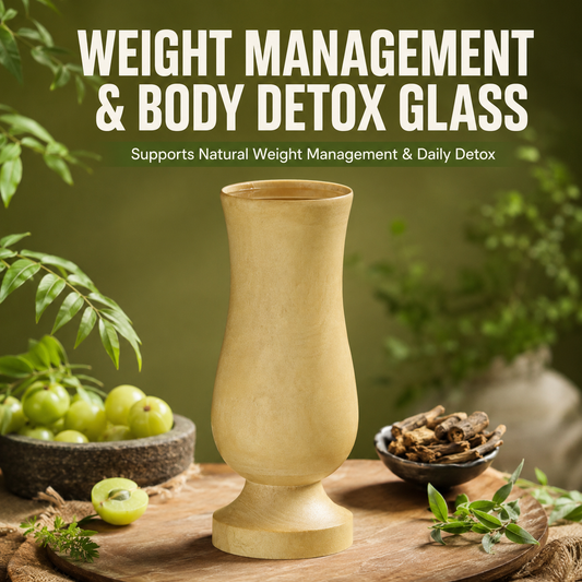 Detox Glass - Body Detox Wooden Water Glass (100% Natural Neem Wood)