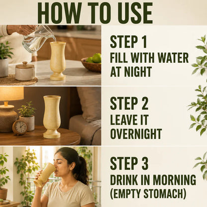 SugarCare Balance Wooden Vijaysar Detox Glass - (100% Natural Neem Wood)